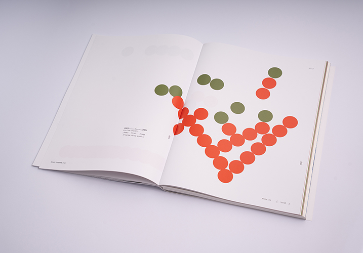 Open book with a dot composition