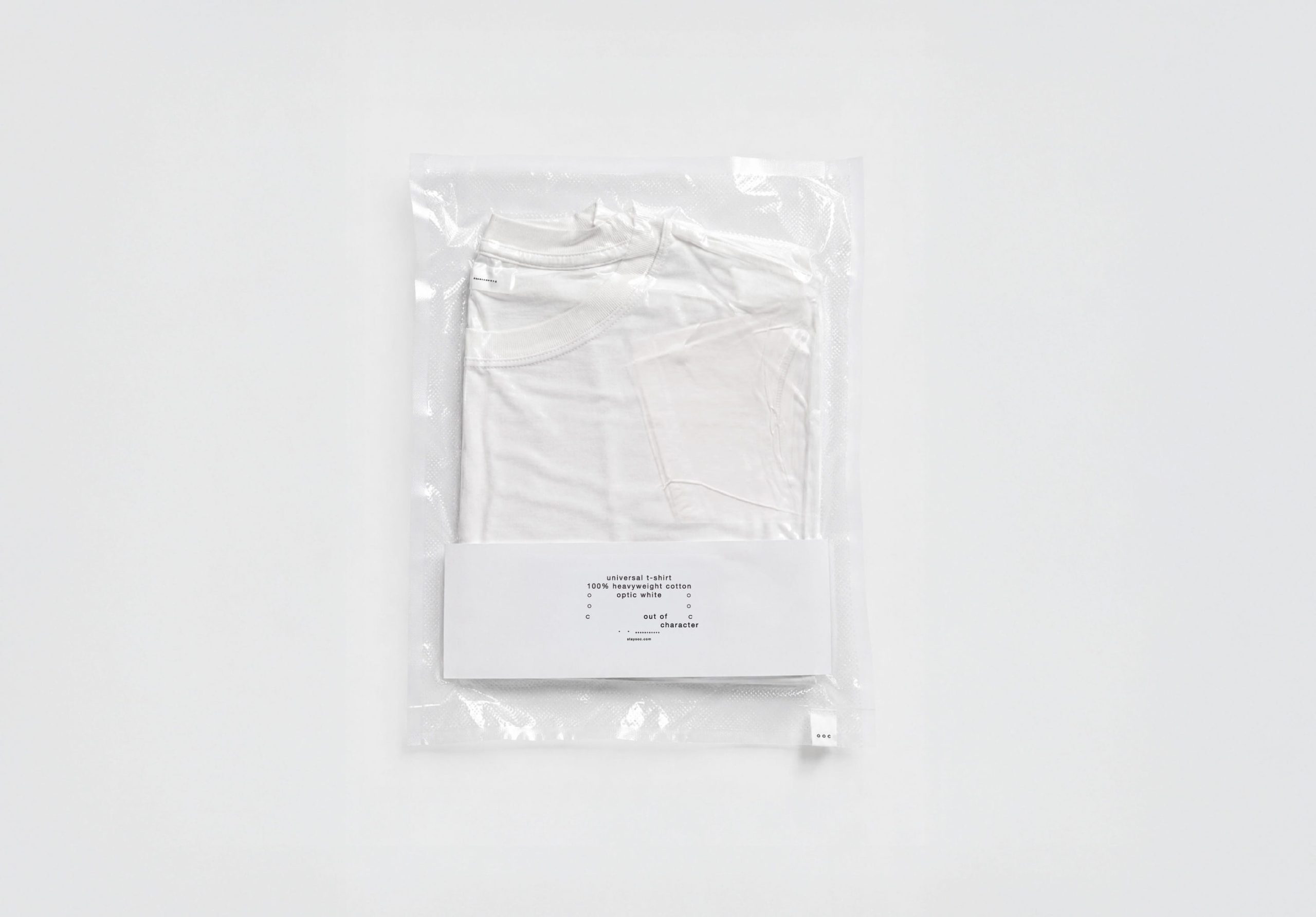 universal t shirt 100% heavyweight cotton optic white out of character