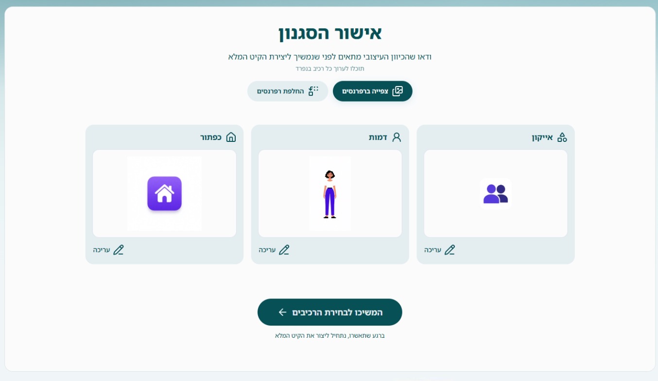 עמוד אישור הסגנון